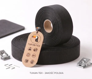 Taśma nośna parciana kaletnicza 25mm czarna (50mb)